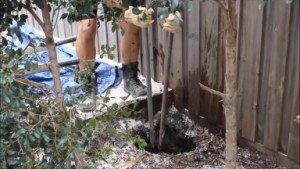 Shade Sail Post Hole Digging