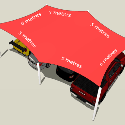 Overheaded shade sail