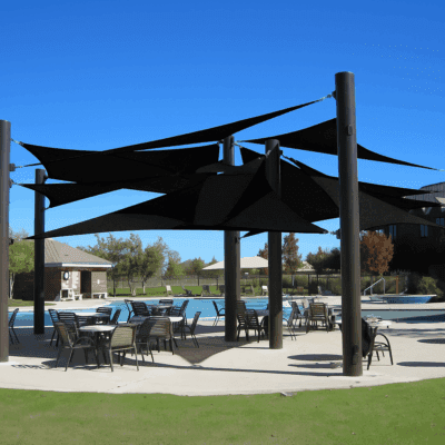 3 point Shade Sail Black- 5mtrs x 5mtrs x 5mtrs