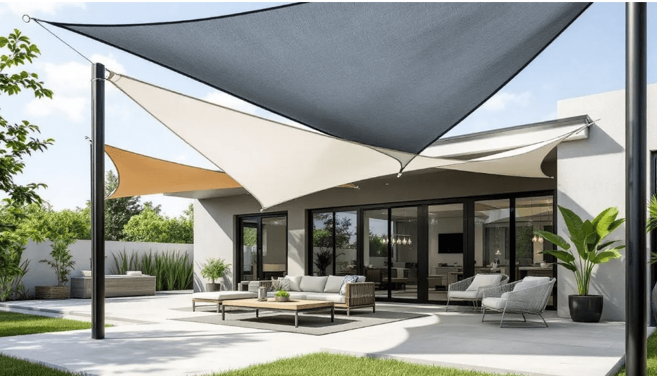 large size shade sail large size shade sail over backyard